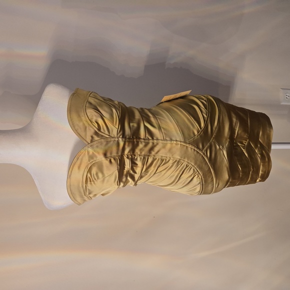 NWT Arden B Stapless Gold Bandage Bodycon Dress Womens Size XS - Picture 1 of 11